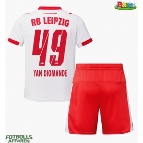 RB Leipzig Yan Diomande #49 Hemmaställ Barn 2025-26 Kortärmad (+ Korta byxor)